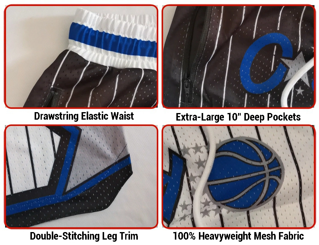 Wholesale Price Men′ S Basketball Jersey Custom Sublimated Printing Logo Sportswear Design Embroidery Sports Casual Mesh Basketball Shorts