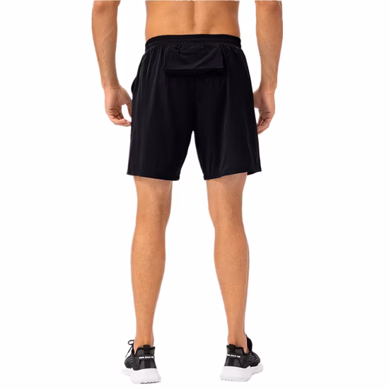 Fabricante al por mayor de pantalones cortos de entrenamiento informal para hombre con forro y bolsillo con cremallera, pantalones cortos deportivos 2 en 1 de baloncesto, boxeo, gimnasio, fútbol para ejercicio al aire libre