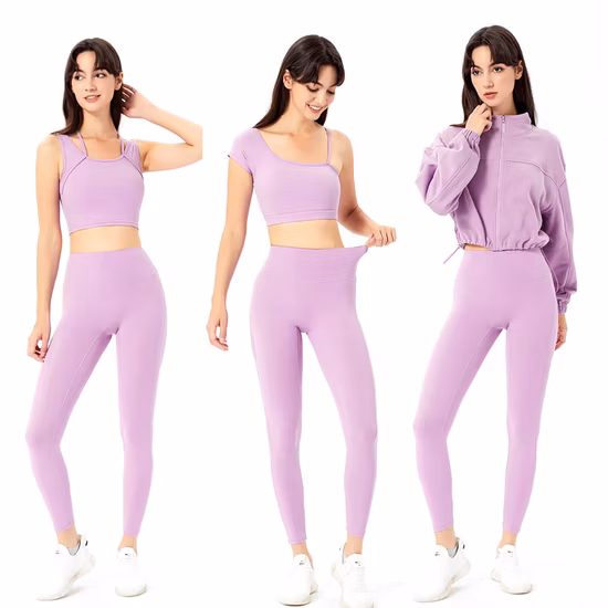 Hot Fashion2/3PCS Ropa De Fitness Ropa De Yoga Súper Suave para Mujeres, Sujetador Deportivo Elegante + Leggings De Entrenamiento De Cintura Alta Ejercicio En Casa Ropa De Gimnasio